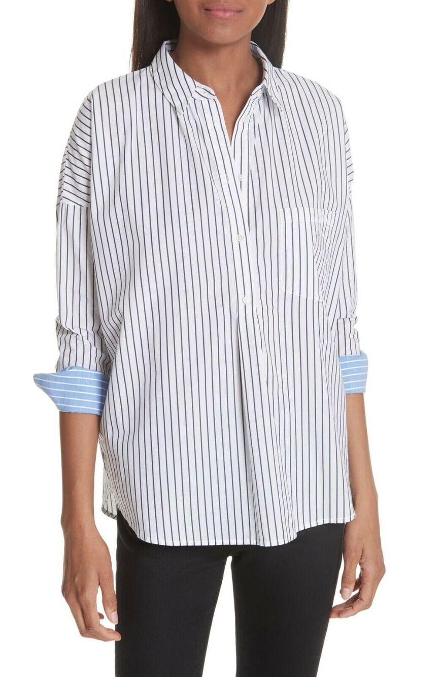 Joie Selinde Striped Popover Button Down Shirt